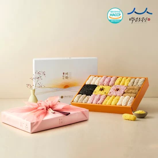 강릉한과 추석 선물 서하 2단 수제 유과 명절 설날 부모님 선물 기업 단체 [원산지:상세설명에 표시]