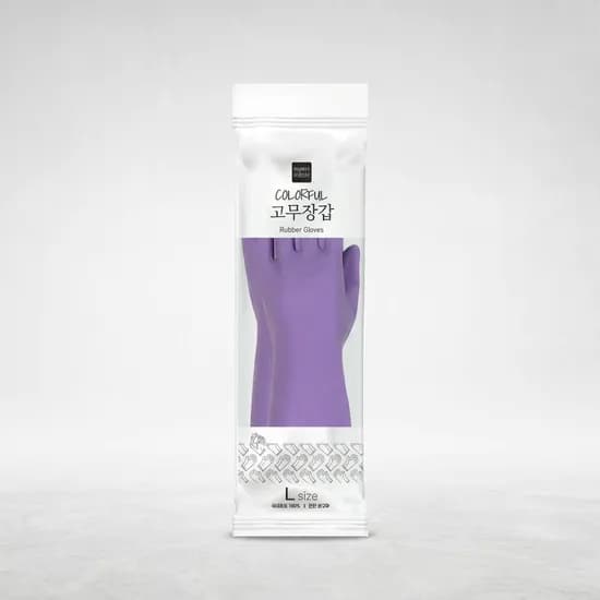 가성비가브랜드다 고무장갑 크림퍼플 L 3개 어반블루 L 3개 6개