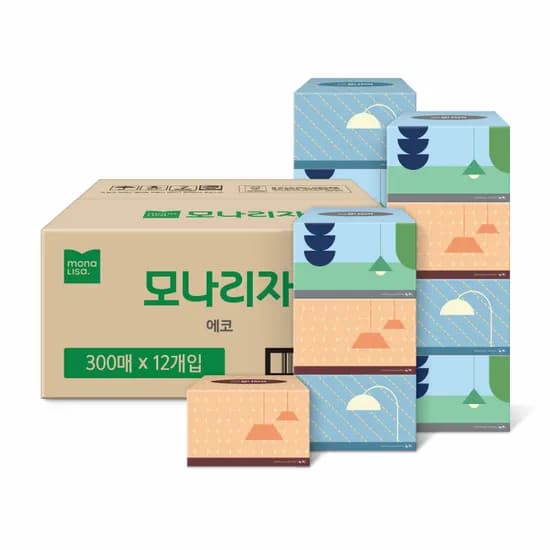 모나리자 에코 미용티슈 300매 12입 1박스