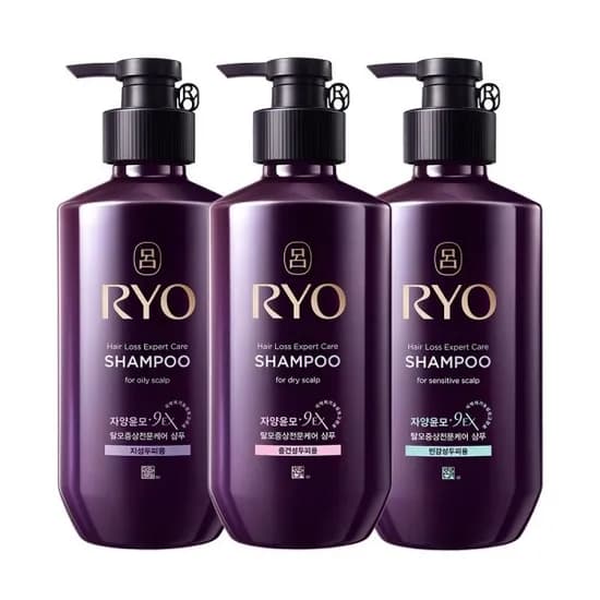 려 자양윤모 9ex 탈모전문케어 샴푸 지성 민감 400ml 3입