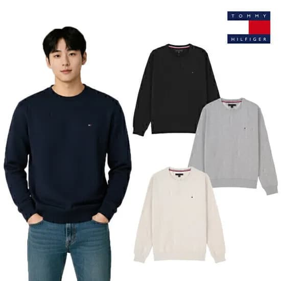 타미힐피거 기본로고 맨투맨 4색상