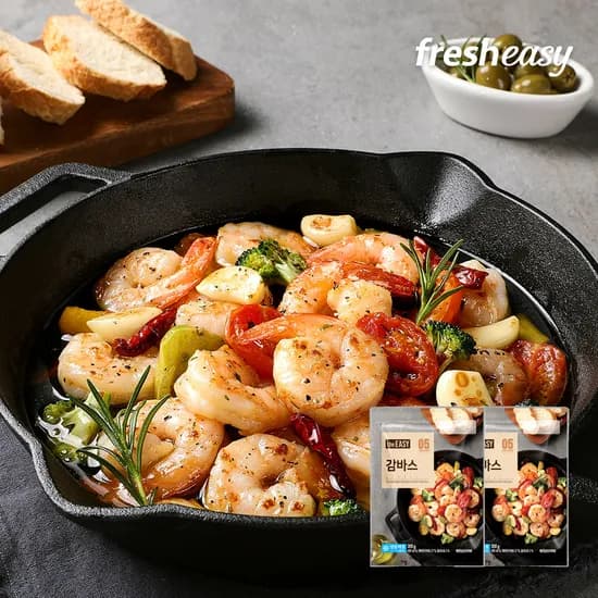 탱글한 새우가득 THE EASY 감바스 냉동 밀키트 320g 2개