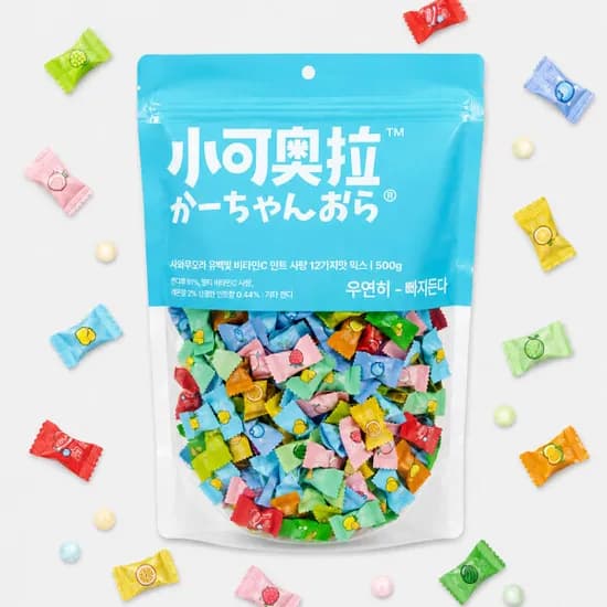 샤오커오라 정품 무설탕 비타민 대용량 민트캔디 500g 12가지맛 혼합