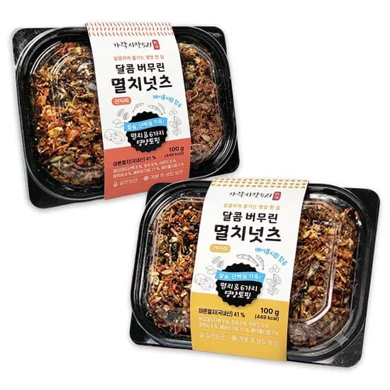 달콤버무린 멸치넛츠 100g 지리 1개 가이리 1개 2개