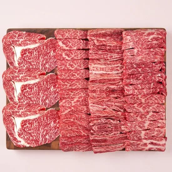 1++한우 투쁠 등심 100g 삼각살 100g 앞치마살 100g 업진안살 100g