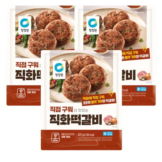 청정원 더맛있는직화떡갈비 420g x 3봉