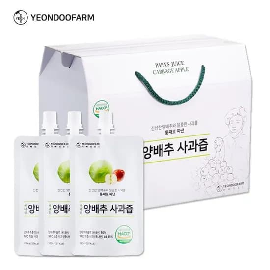 연두팜 아빠의주스 양배추사과즙 100ml 40개입