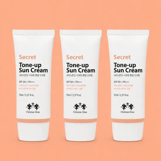 크리스찬딘 시크릿 톤업 선크림 70ml 3개