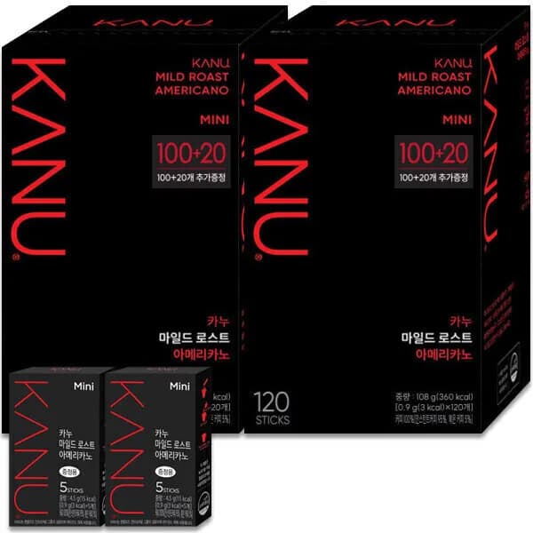 카누 미니 마일드 아메리카노 120Tx2개 + 5Tx2개 증정