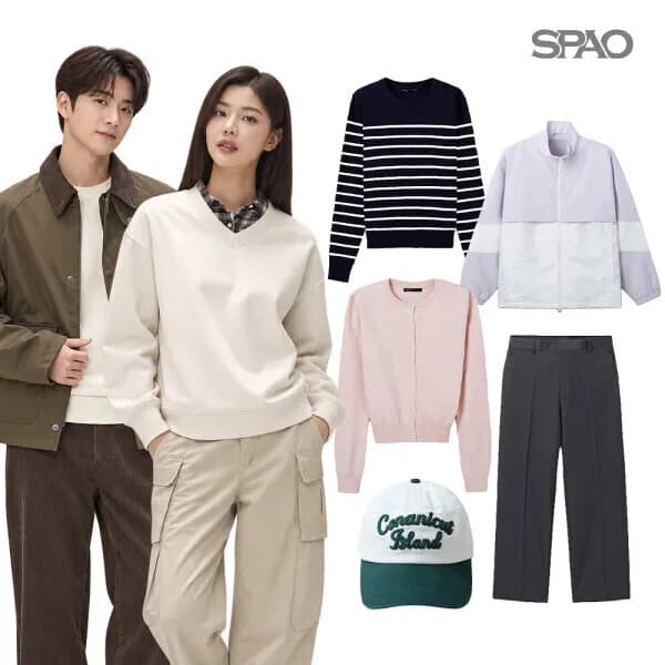 스파오 가을 이월 맨투맨 니트 후드집업 모음