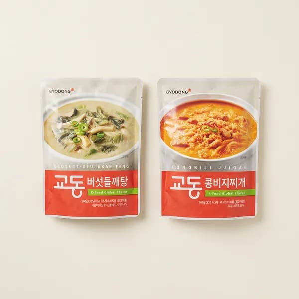 교동 버섯들깨탕 500g 4개 + 콩비지찌개 500g 4개
