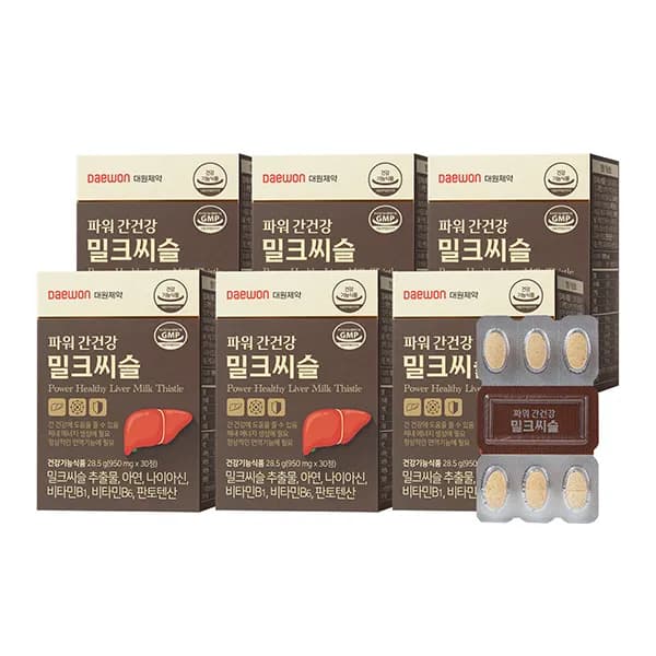 대원제약 파워 간건강 밀크씨슬 30정 6박스