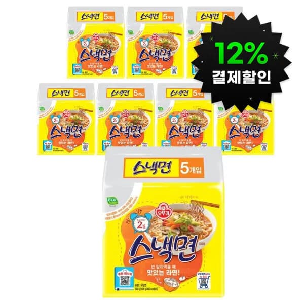 오뚜기 스낵면 멀티팩(5개입) x 8팩(총40개입) 21,900원