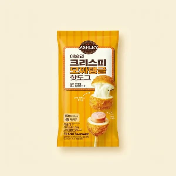 애슐리 크리스피 모짜탱글 핫도그 80g 10개입