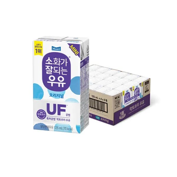 매일 소화가잘되는우유 멸균 125ML 24팩 17,000원