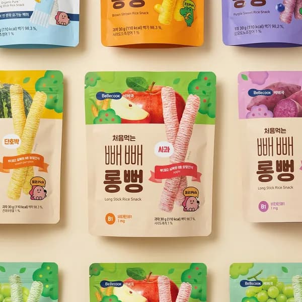 베베쿡 처음먹는 빼빼롱뻥 사과 2개·단호박 2개·자색고구마 2개 30g 6개