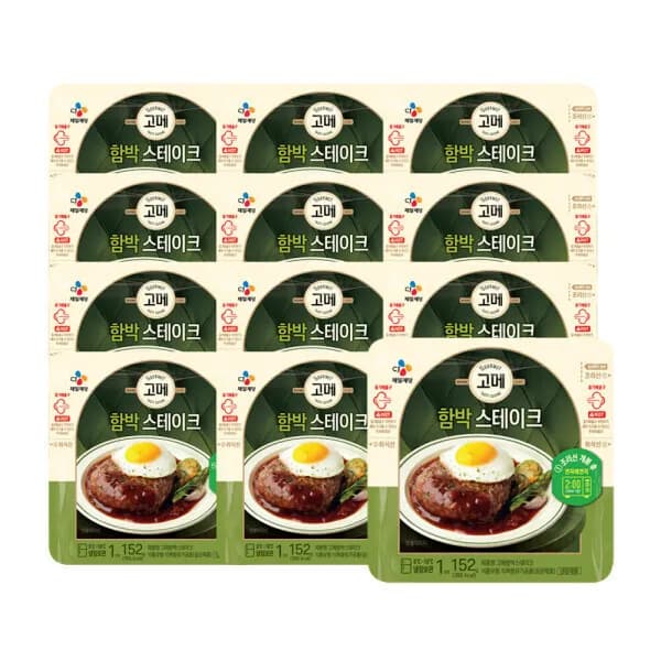 CJ고메 함박스테이크 152g x12개 19,400원