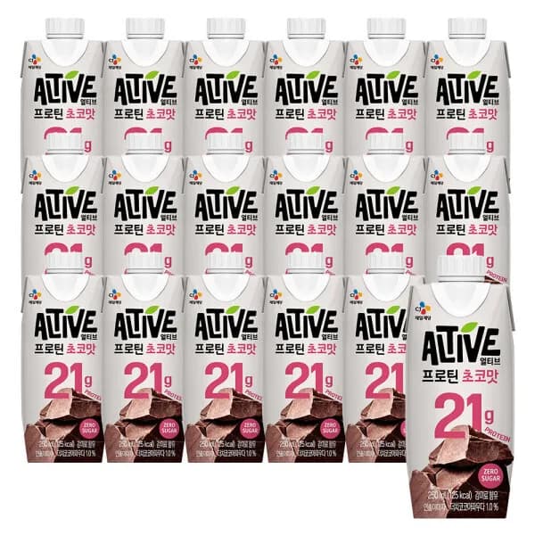 CJ 얼티브 프로틴 초코 250ml x18입(1박스)