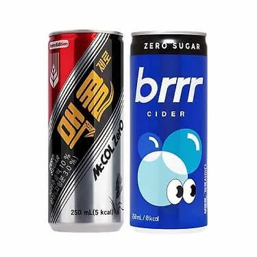 맥콜 제로 + 부르르 제로사이다 250ml X 각30캔 (총60캔)