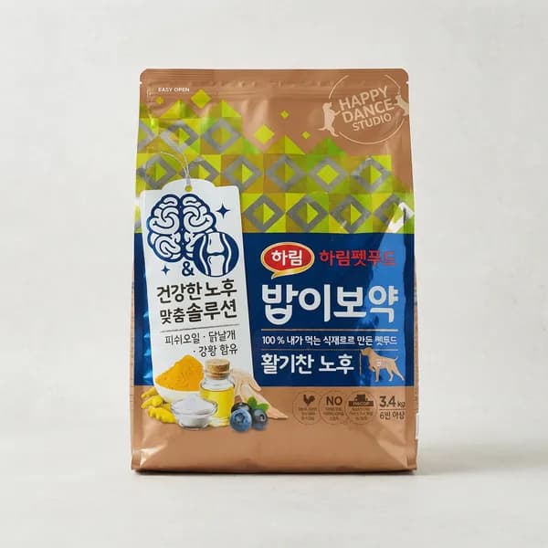 하림펫푸드 밥이보약 활기찬 노후 도그(강아지용) 3.4kg