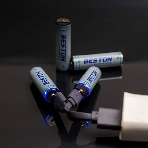 베스톤 C타입 충전식건전지 AA 1.5V 리튬 USB 충전지 2200mWh 4개 세트