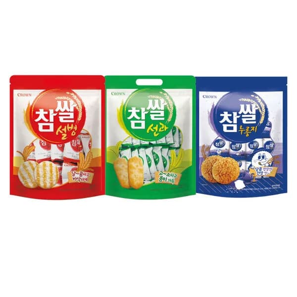 크라운 참쌀 설병/선과/누룽지 쌀과자 골라담기