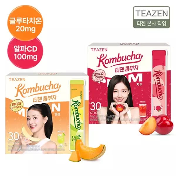티젠 콤부차 피치 & 레몬 외 30스틱+30스틱 골라담기 애사비 2ST 증정