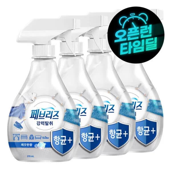 페브리즈 항균플러스 깨끗한향 370ml 4개
