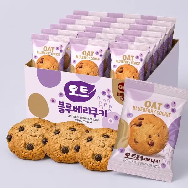 오즈랜드 오트 블루베리 쿠키 480g 1박스 6,540원