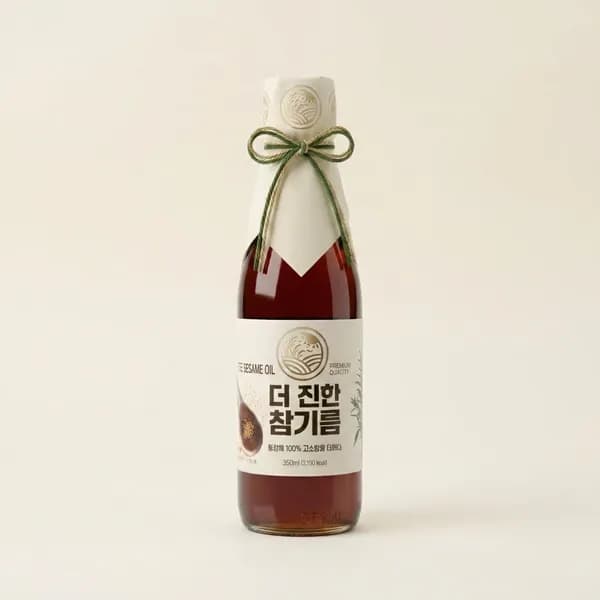 들녘 전통압착 더 진한 통참깨100퍼센트 참기름 350ml 4개