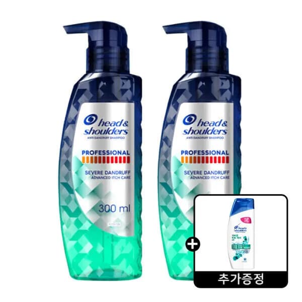 헤드앤숄더 프로페셔널 가려운 두피케어 샴푸 300ml 2개 + 헤드앤숄더 미니샴푸 80ml