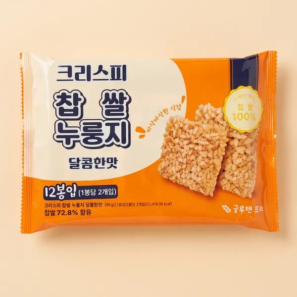 크리스피 찹쌀 누룽지 달콤한맛 288g 4개