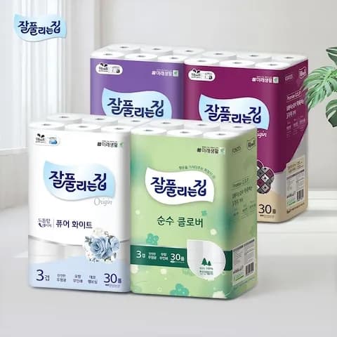 잘풀리는집 도톰한 3겹 퀼팅 광폭 화장지 30m 24롤 2팩 19,930원