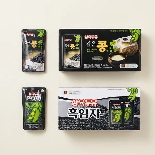 삼육두유 검은콩과 칼슘 190ml 60개 + 삼육두유 흑임자 190ml 20개 1세트