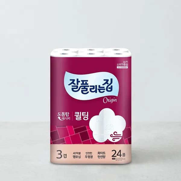 잘풀리는집 퀼팅 화장지 3겹 30m 24롤 3팩 29,900원