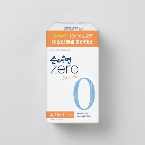 깨끗한나라 순수한면 제로 슬림 롱라이너 생리대 소형 40입 3팩