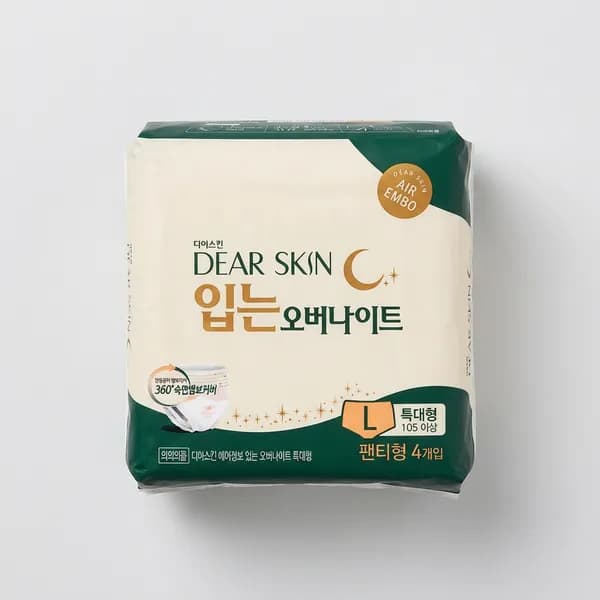 디어스킨 입는 오버나이트 특대형 4매입 5팩