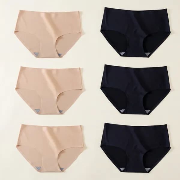 심리스 팬티 심플 무봉제 라인 XL 스킨 3개 + 블랙 3개 6개