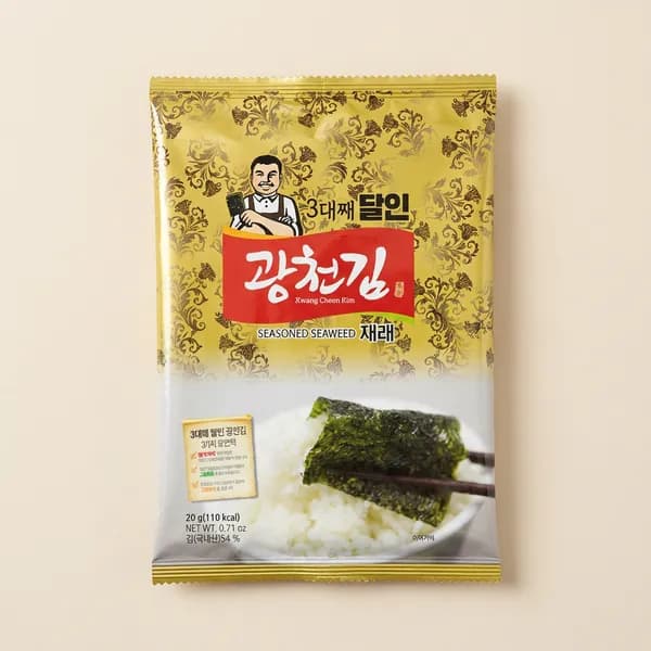 광천김 3대째 달인 재래 전장김 두번구워바삭한 20g 10개