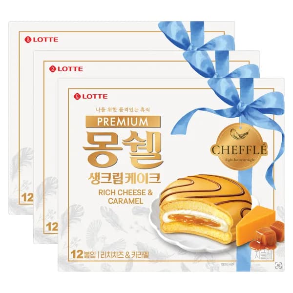 몽쉘 프리미엄 리치 치즈카라멜 444g 3개