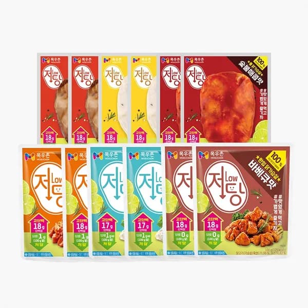 목우촌 저당 닭가슴살 6종 100g 12개