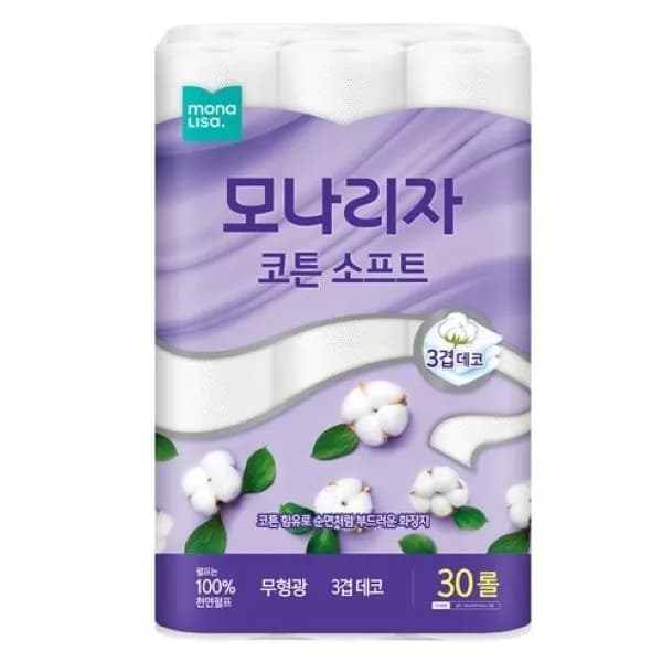 모나리자 코튼 3겹 고급롤화장지 30롤2개