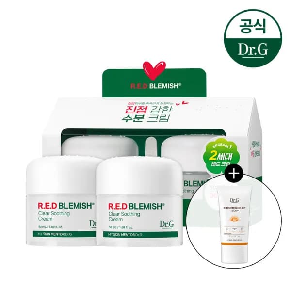 닥터지 레드 블레미쉬 클리어 수딩크림 50mL 듀오 기프트 세트 + 브라이트닝 업선 플러스 20mL