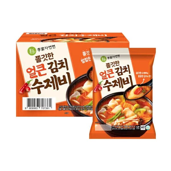 이가자연면 쫄깃한 얼큰 김치수제비 187g x 6