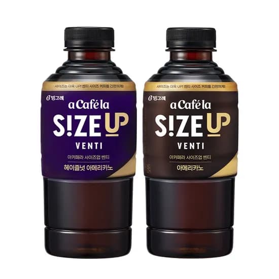빙그레 아카페라 사이즈업 벤티 600ml 24개(아메리카노/헤이즐넛 아메리카노)