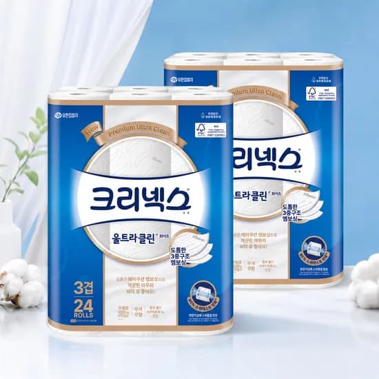 크리넥스 울트라클린 25m,24롤 4팩