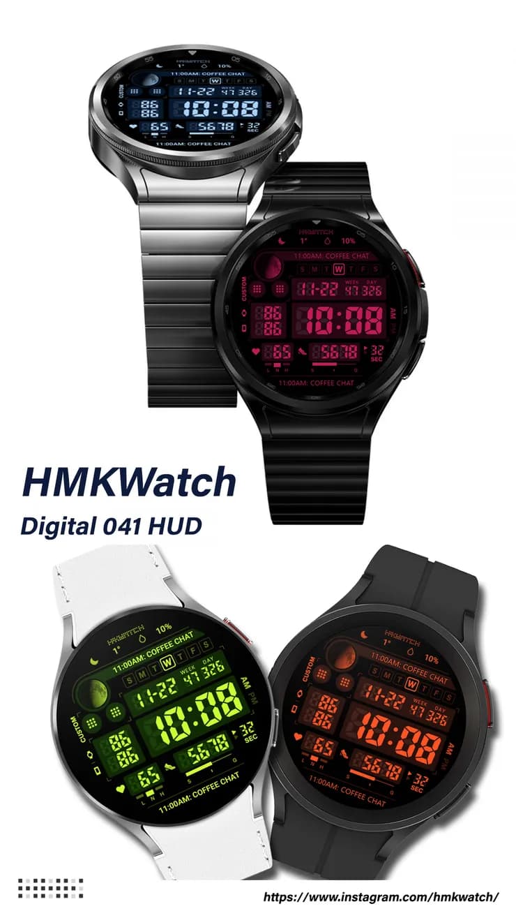 갤럭시 워치 페이스 HMKWatch Digital 041 HUD 등 3종