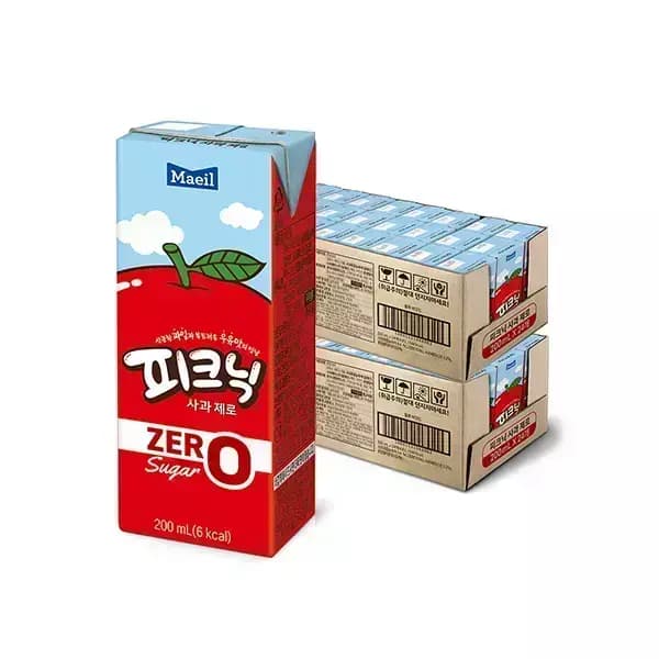 피크닉 사과 제로 200ml, 48개