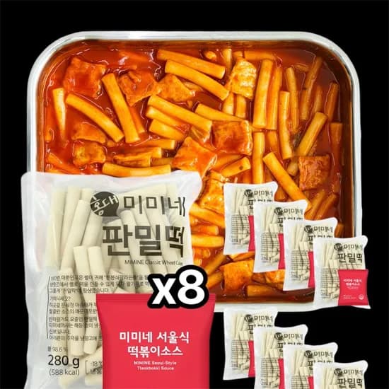 미미네 갓성비 판밀떡280g 8봉+서울식 소스85g 8개