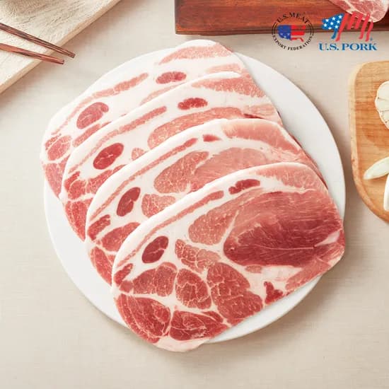미트엔조이 목전지 구이용 제육용 찌개용 왕목살 2kg 돼지고기 미국산 [원산지:미국]